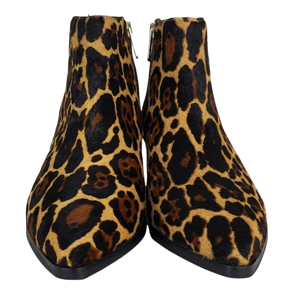 New Antonio Melani lavonnie leopard print haircalf block heel pointed booties - Picture 8 of 13